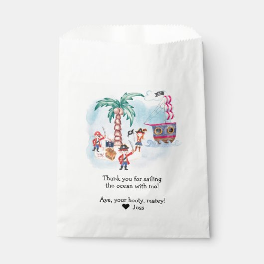 Sachets En Papier Pirates Treast Hunt Map Enfants Garçon Anniversair (Devant)
