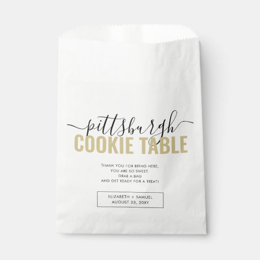 Sachets En Papier Pittsburgh Cookie Table Poem Mariage (Devant)
