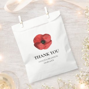 Sachets En Papier Pivoine Rouge Botanique Fleurs Sauvages Mariage Re