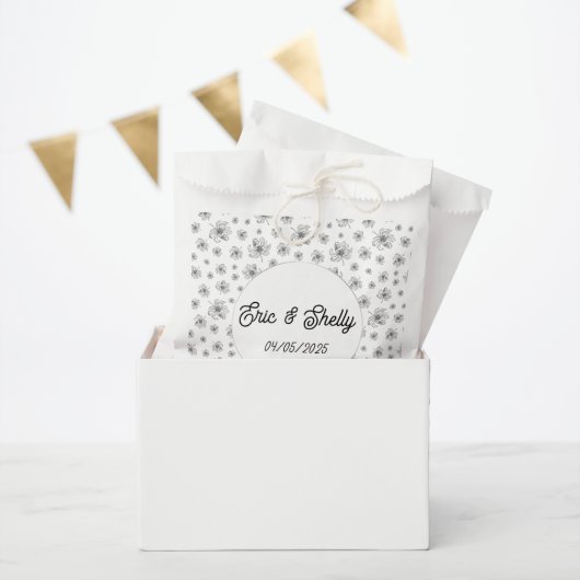 Sachets En Papier Pivoines graphiques. (Fête)
