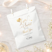 Sachets En Papier PixDezines LOVE IS SWEET+FAUX GOLD HEART (Coupé)