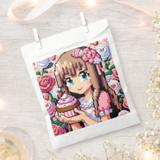 Sachets En Papier Pixel Art Girl's rose Birthday Girl