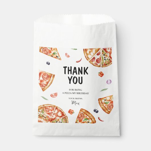 Sachets En Papier Pizza Anniversaire (Devant)