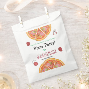 Sachets En Papier Pizza Party, Pizza Birthday, tranche de plaisir