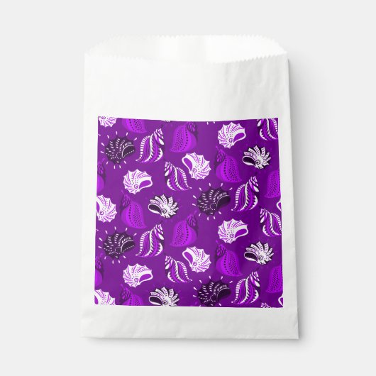 Sachets En Papier plage de coquillages violets (Devant)