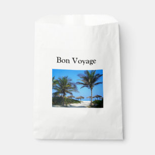 Sachets En Papier Plage de sable avec palmiers et vue sur l'océan