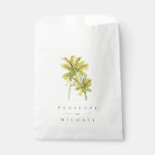 Sachets En Papier Plage Palm Trees Tropical Mariage Merci (Devant)
