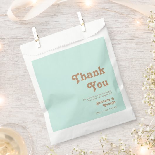 Sachets En Papier Plage Retro | Aqua Merci Favor (Coupé)