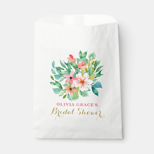 Sachets En Papier Plage tropicale fleurie douche nuptiale (Devant)