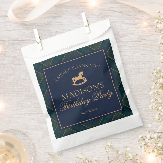 Sachets En Papier Plaid Classic Rocking Horse Birthday Dessert (Coupé)