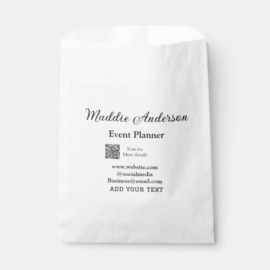 Sachets En Papier Planificateur d'événements ajouter le nom Code QR (Devant)