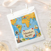 Sachets En Papier Planisphère Épingles à cœur L'aventure vous attend (Coupé)