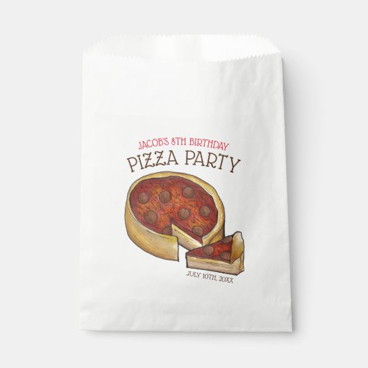 Sachets En Papier Plat profond Pepperoni Pizza Pie fête d'anniversai (Devant)