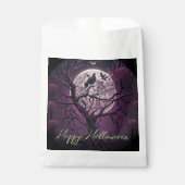 Sachets En Papier Pleine lune Ciel Violet Oiseaux Joyeux Halloween (Devant)
