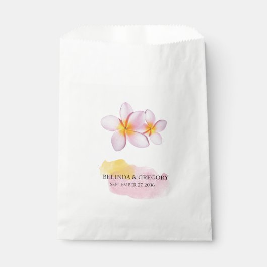 Sachets En Papier Plumeria tropicale Frangipani Mariage (Devant)
