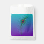Sachets En Papier Plumes de paon turquoise à violet (Devant)