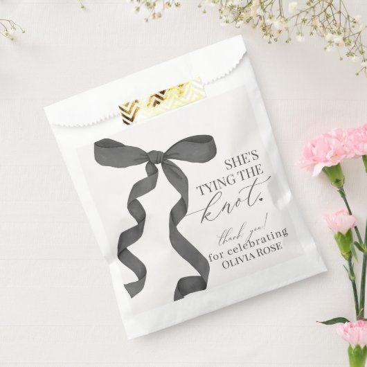 Sachets En Papier Poche noire nouer la Fête des mariées Dessert (Scellé)