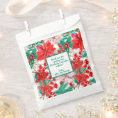 Sachets En Papier Poinsettia, Pine Boughs et Red Berries (Coupé)