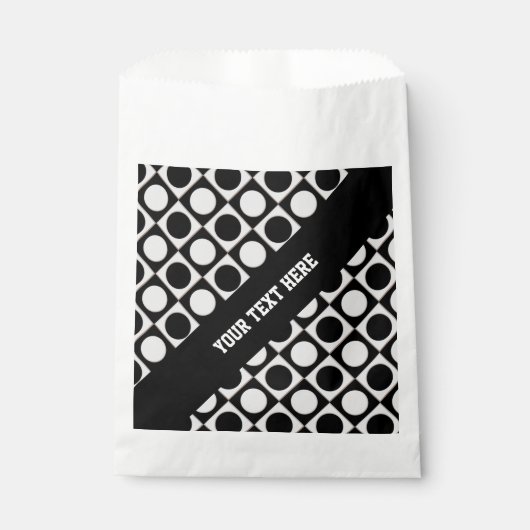 Sachets En Papier Points & Carrés / noir blanc + vos idées (Devant)