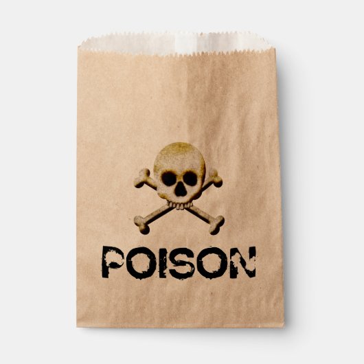 Sachets En Papier Poison Crâne et os Tricoter ou traiter Halloween (Devant)