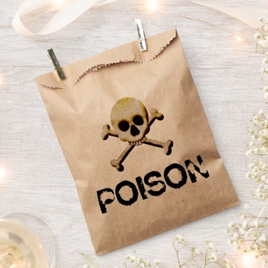 Sachets En Papier Poison Crâne et os Tricoter ou traiter Halloween (Coupé)