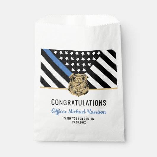 Sachets En Papier Police Academy Blue Line Félicitations Diplôme (Devant)