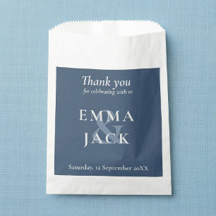 Sachets En Papier Police de caractères élégante serif bleu classique