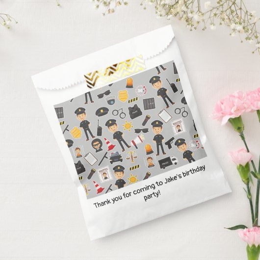 Sachets En Papier Police Officier fête d'anniversaire Gris (Scellé)