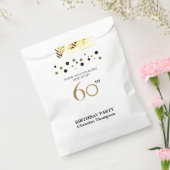Sachets En Papier Polkadot Noir Or Personnalisé 60e anniversaire (Scellé)