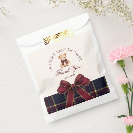 Sachets En Papier Polo Teddy ours rouge Bow Preppy Merci (Scellé)