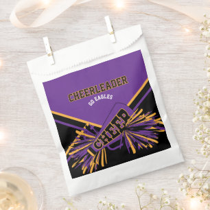 Sachets En Papier Pom-pom girl en violet, or et noir