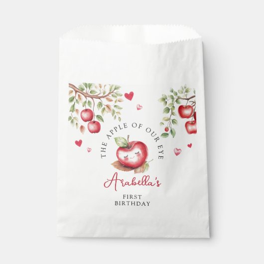 Sachets En Papier Pomme Douce De Notre Oeil Fête D'Anniversaire (Devant)