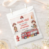 Sachets En Papier Pompier Camion 1er fête d'anniversaire (Coupé)