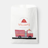 Sachets En Papier Pompier rouge Alarme Camion Fournitures d'annivers (Devant)