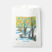 Sachets En Papier Pont en hiver Peinture aquarelle (Devant)