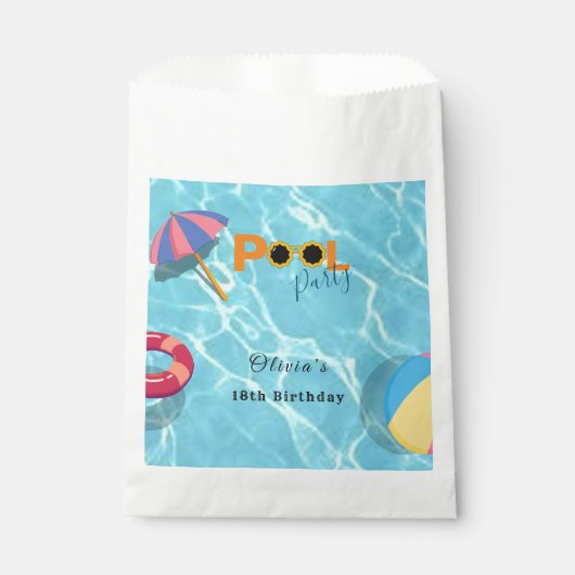 Sachets En Papier Pool Anniversaire de fête thème (Devant)
