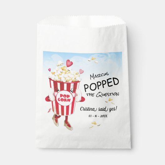 Sachets En Papier Pop La Question Popcorn Fiançailles Favoriser Sac (Devant)