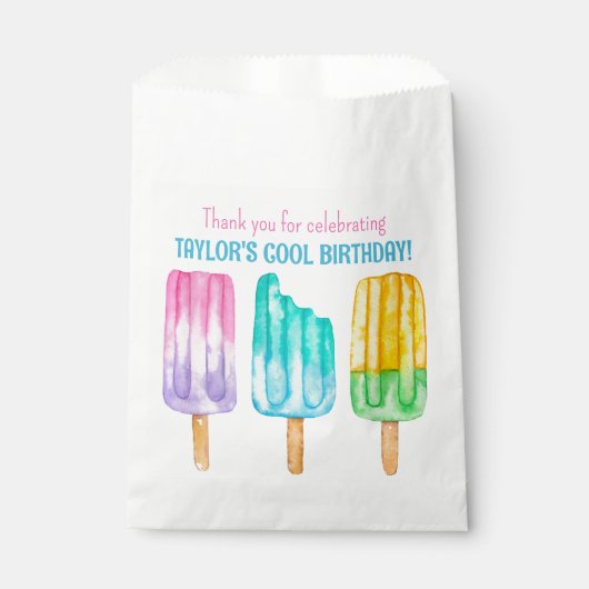 Sachets En Papier Popsicles d'aquarelle (Devant)