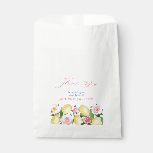 Sachets En Papier Positano Lemons rose Mariage floral (Devant)