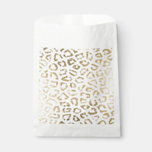 Sachets En Papier Poster de animal blanc Girly de léopard d'or de