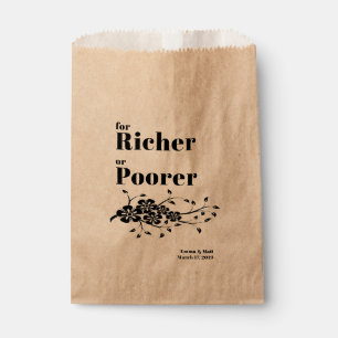 Sachets En Papier Pour un sac de mariage plus riche ou plus pauvre