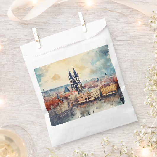 Sachets En Papier Prague nuit en République Tchèque (Coupé)