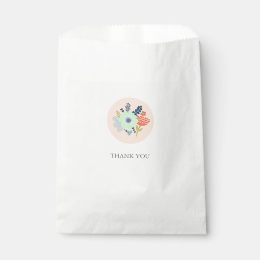 Sachets En Papier Préférer le sac avec la conception florale pêche (Devant)