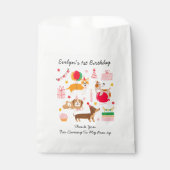 Sachets En Papier Premier anniversaire de la fille Faisons Pawty Fav (Devant)