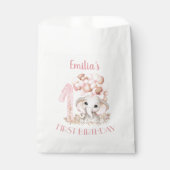 Sachets En Papier Premier anniversaire fille mignonne éléphant Favor (Devant)