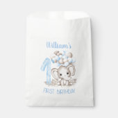 Sachets En Papier Premier anniversaire garçon mignon éléphant Favori (Devant)