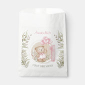 Sachets En Papier Premier Anniversaire Mignonne Teddy Bear Ballons C (Devant)