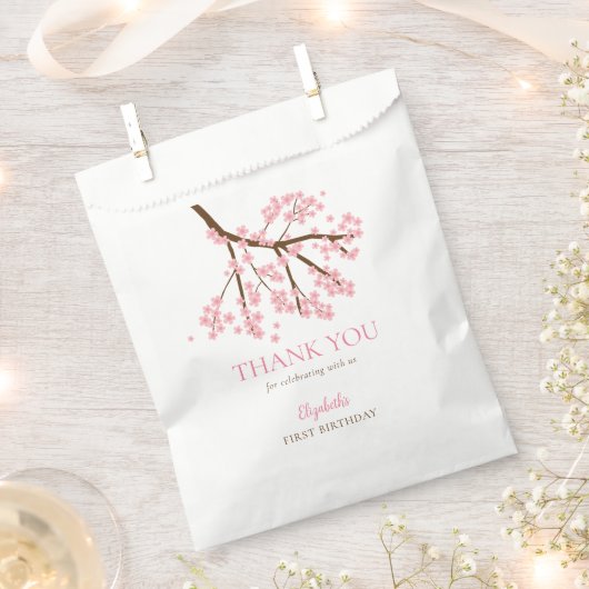 Sachets En Papier Premier Anniversaire Printemps Cerise Fleurs Flora (Coupé)