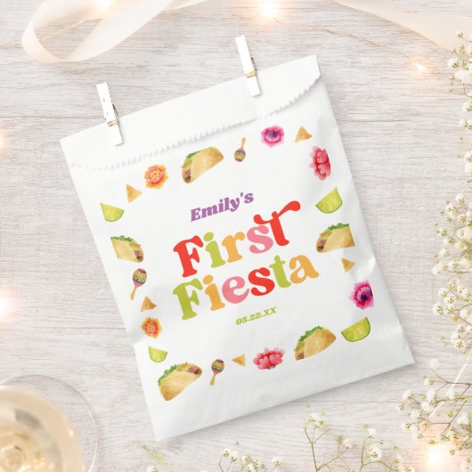 Sachets En Papier Premier Fiesta Taco 1er Anniversaire (Coupé)