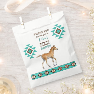 Sachets En Papier Premier rodéo sud-ouest turquoise cheval de campag